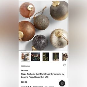 Brand new in original packaging Crate and Barrel ornaments